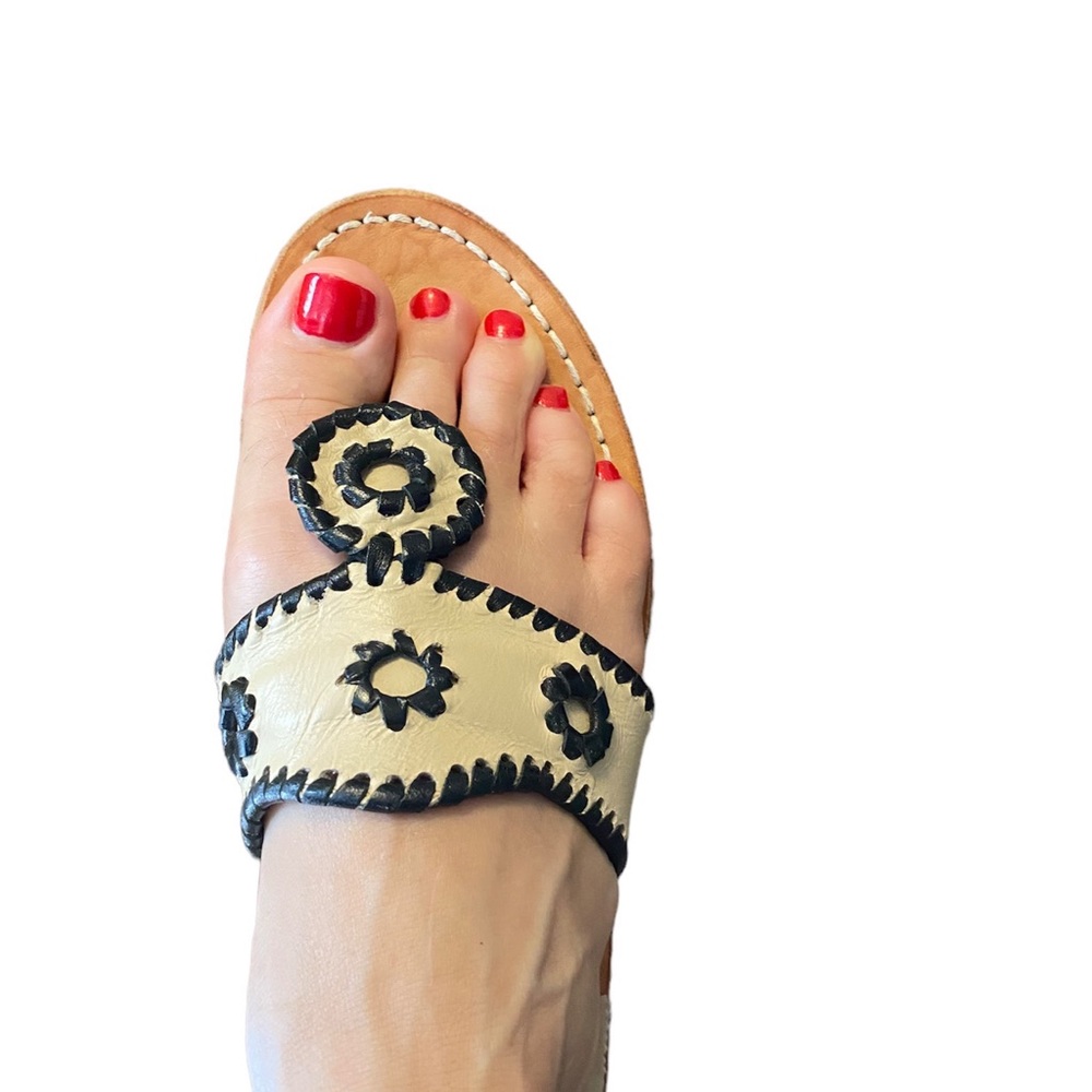 Jack Rogers Classic Flat Embellished Leather Sandal